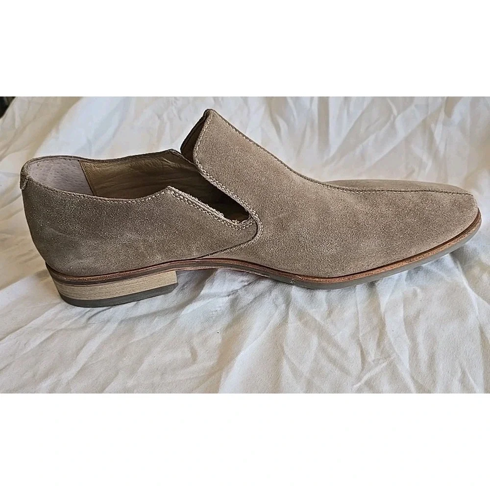 DKNY Men's Size 11.5 M John Slip On Light Brown‎ Leather Loafers Dress Shoes
